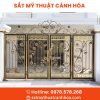cong sat mt 4 canh 53 - Cổng Sắt Mỹ Thuật 4 Cánh CMT-53