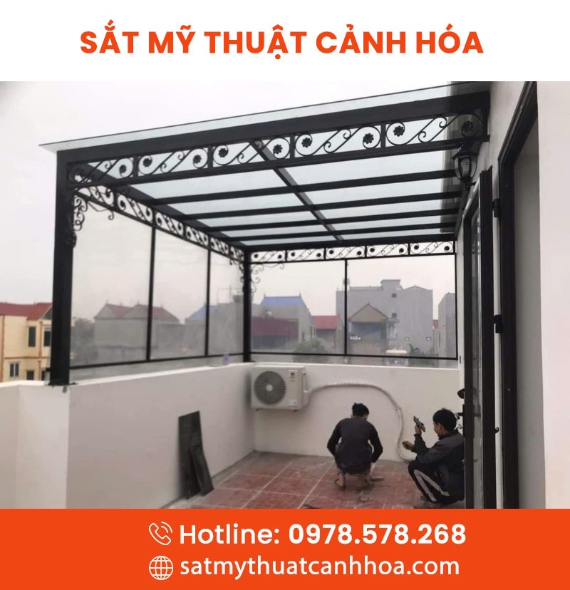 mai kinh 104 - Mái Kính Sắt Mỹ Thuật MKS-104