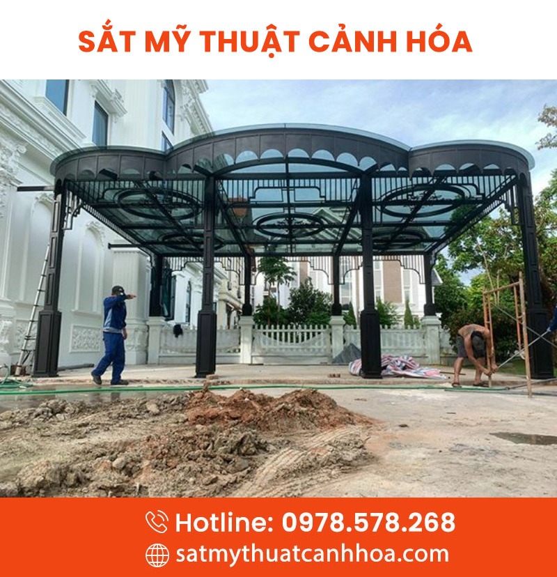 mai kinh 123 - Mái Kính Sắt Mỹ Thuật MKS-123