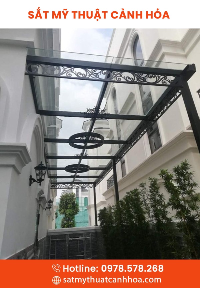 mai kinh 135 - Mái Kính Sắt Mỹ Thuật MKS-135