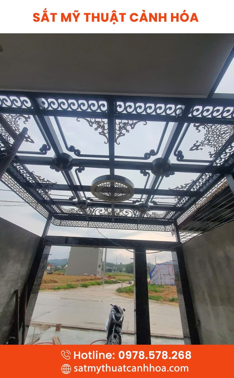 mai kinh 32 - Mái Kính Sắt Mỹ Thuật MKS-32