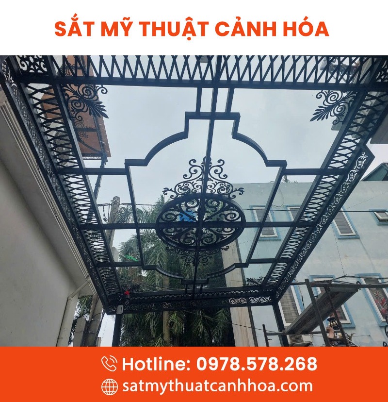 mai kinh 4 - Mái Kính Sắt Mỹ Thuật MKS-04