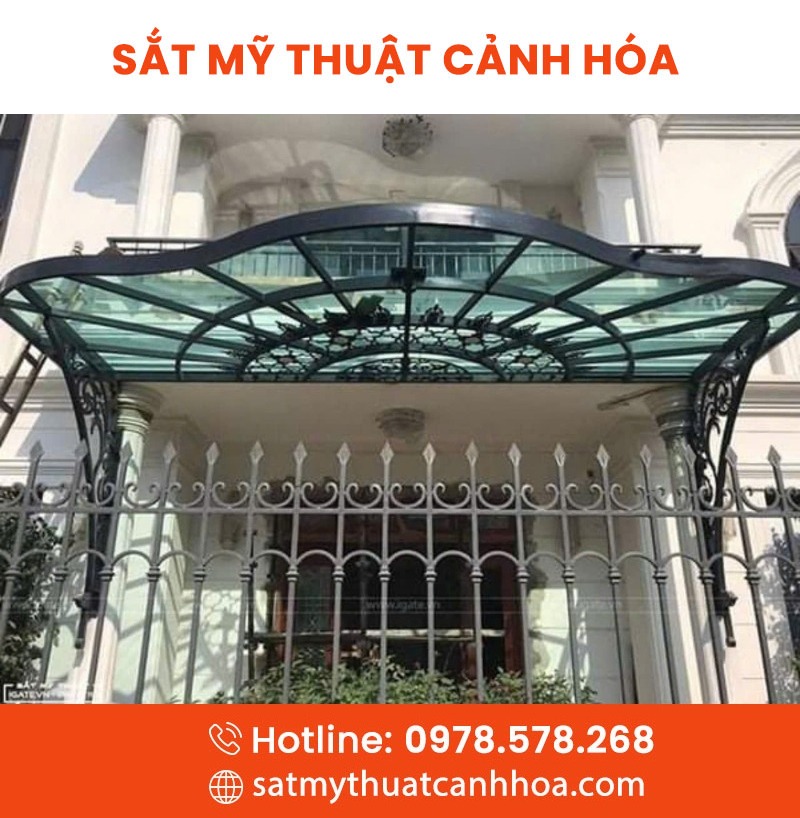 mai kinh 58 - Mái Kính Sắt Mỹ Thuật MKS-58