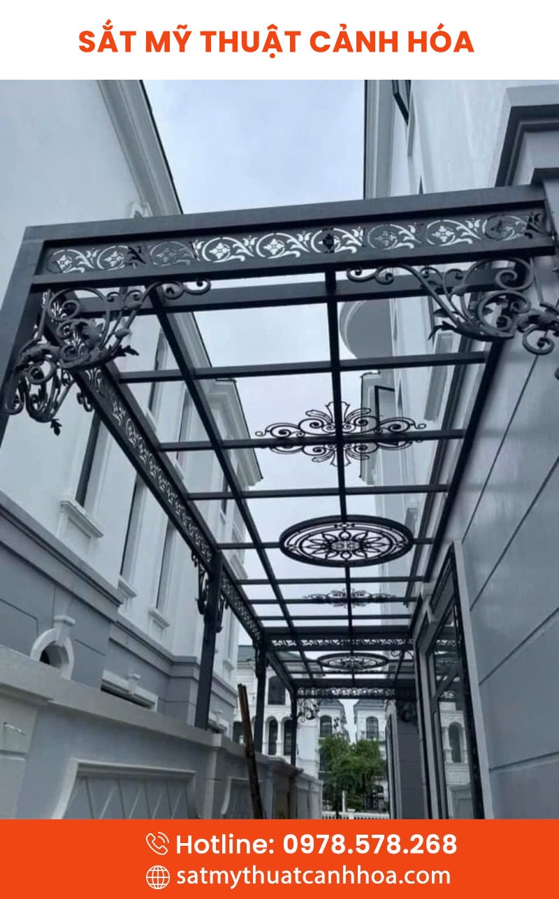 mai kinh 70 - Mái Kính Sắt Mỹ Thuật MKS-70